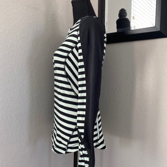 LULULEMON Run Reflect Black Sea Stripe Mint Long Sleeve - Picture 9 of 13